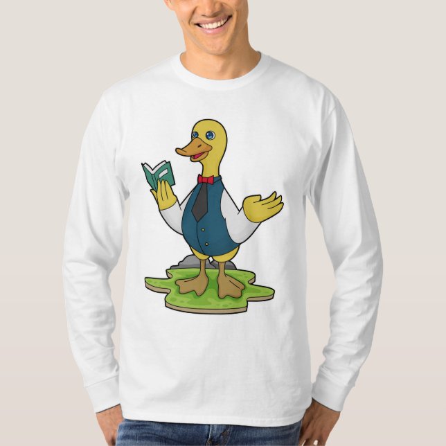 Camiseta Pato como professor com livro (Frente)