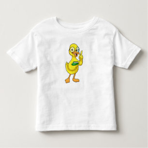 Camiseta Pato como professor com livro e óculos