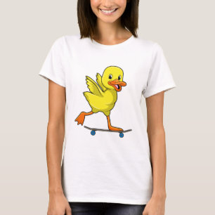 Camiseta Pato como skater com skate