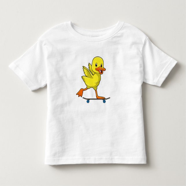 Camiseta Pato como skater com skate (Frente)
