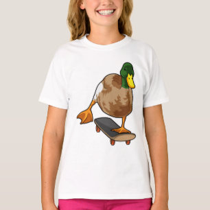 Camiseta Pato como skater com skate