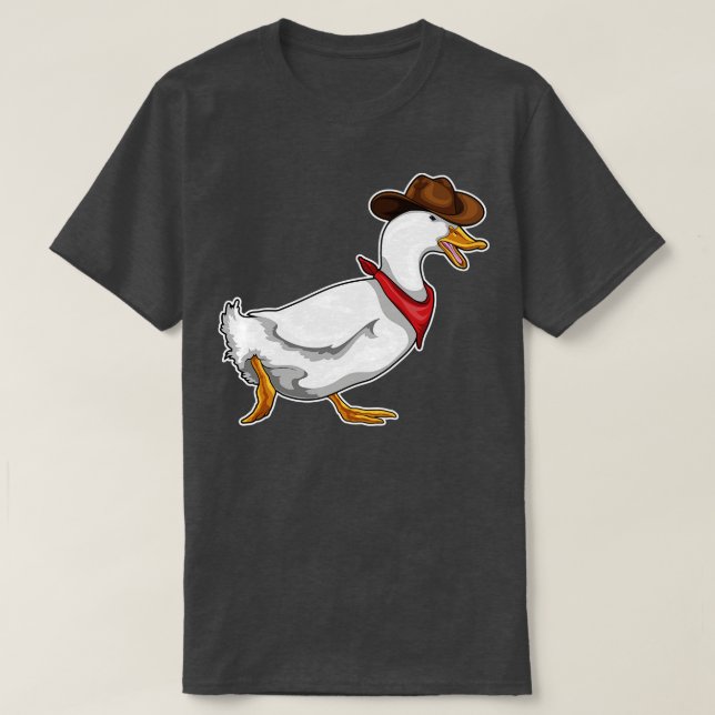 Camiseta Pato Cowboy Chapéu de Cowboy (Frente do Design)
