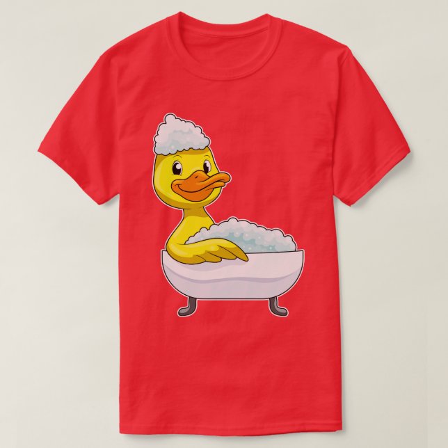 Camiseta Pato de banho com espuma de banheira (Frente do Design)