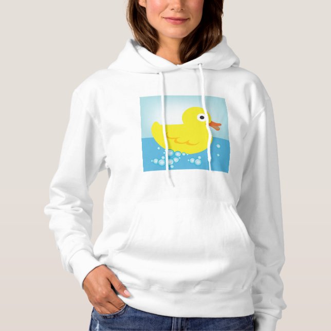 Camiseta Pato de Borracha Amarelo Mulher Hoodie (Frente)