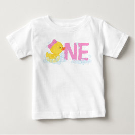 Camiseta Pato de Borracha Aquarela Menina UM + Nome no Vers