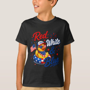 Camiseta Pato de Borracha Bandeira Americana 4 de Julho Ver