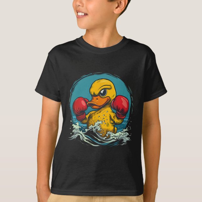 Camiseta Pato de Borracha Boxeador Com Luvas de Boxe Kickbo (Frente)