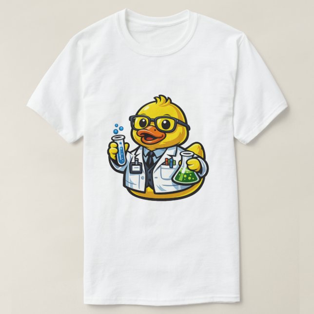 Camiseta Pato de Borracha Cientista (Frente do Design)
