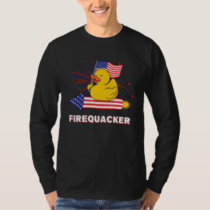 Camiseta Pato de Borracha do Firecracker Patriótico dos Est