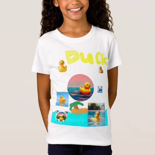 Camiseta Pato de borracha e pata para crianças (Frente)