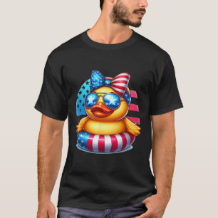 Camiseta Pato de Borracha Legal Bandeira dos EUA Patinho Fo