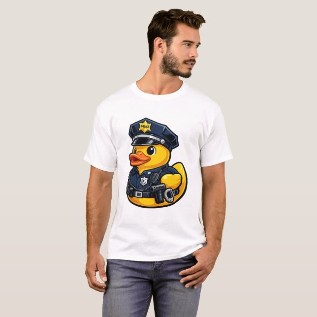 Camiseta Pato de Borracha Oficial de Polícia (Frente Completa)