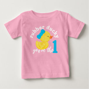 Camiseta Pato de Borracha Rosa Você é o Único Primeiro Aniv