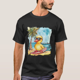 Camiseta Pato de Borracha Surfando Verão Surfista Praia Pat