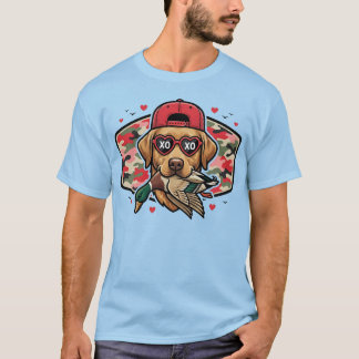 Camiseta Pato de Cachorro de Caça do Dia dos Namorados