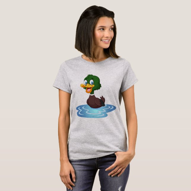 Camiseta Pato de Cartoon Bonito (Frente Completa)