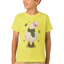 Pato de desenho animado de outono aconchegante