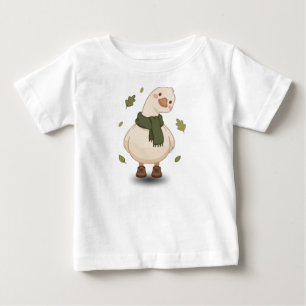 Camiseta Pato de desenho animado de outono aconchegante