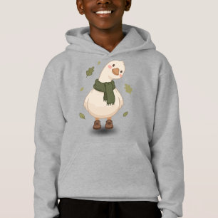 Camiseta Pato de desenho animado de outono aconchegante