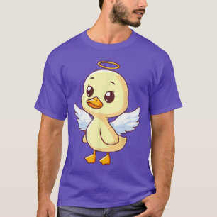Camiseta Pato de desenho animado fofo é um anjo com asas re