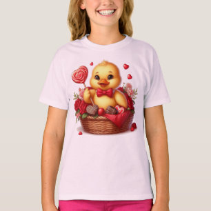 Camiseta Pato de Dia de os namorados cúbico/quintal