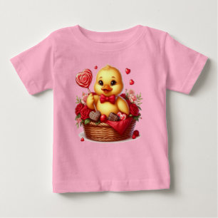 Camiseta Pato de Dia de os namorados cúbico/quintal