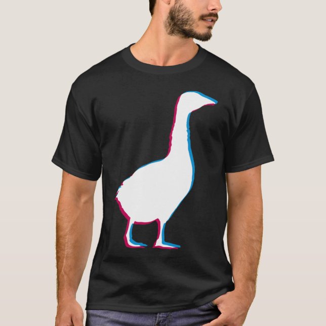 Camiseta Pato de Ganso legal Silhout Na moda Gansos Anim (Frente)