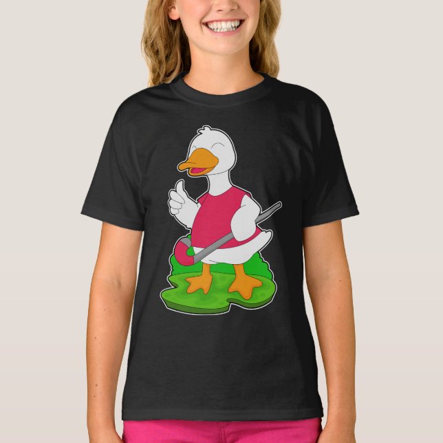 Camiseta Pato de Hockey com Campo (Frente)