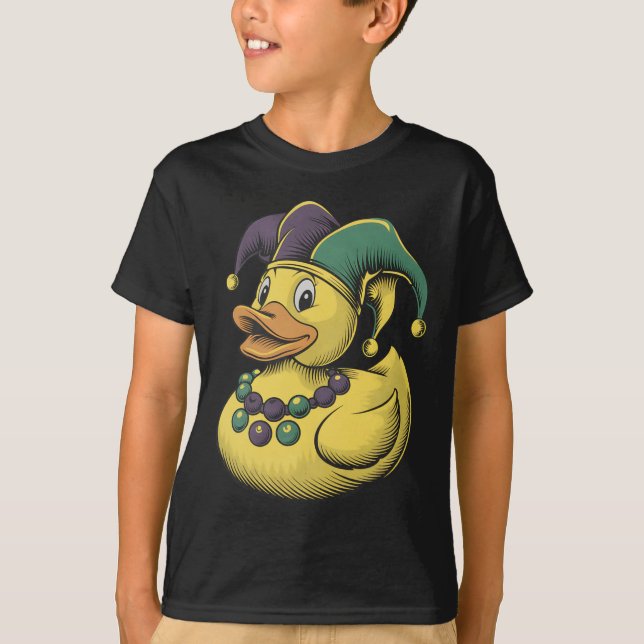 Camiseta Pato de Mardi Gras Fantasia de Pato de Borracha Lo (Frente)