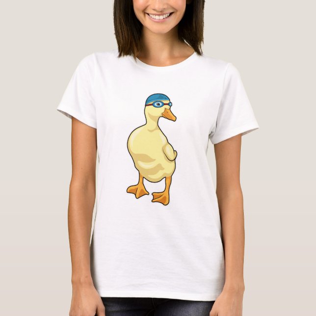 Camiseta Pato de Nadar com óculos de Nadação (Frente)