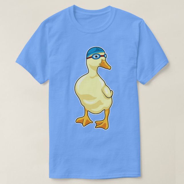 Camiseta Pato de Nadar com óculos de Nadação (Frente do Design)