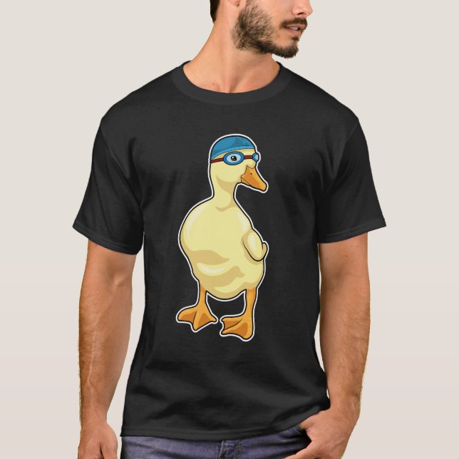 Camiseta Pato de Nadar com óculos de Nadação (Frente)