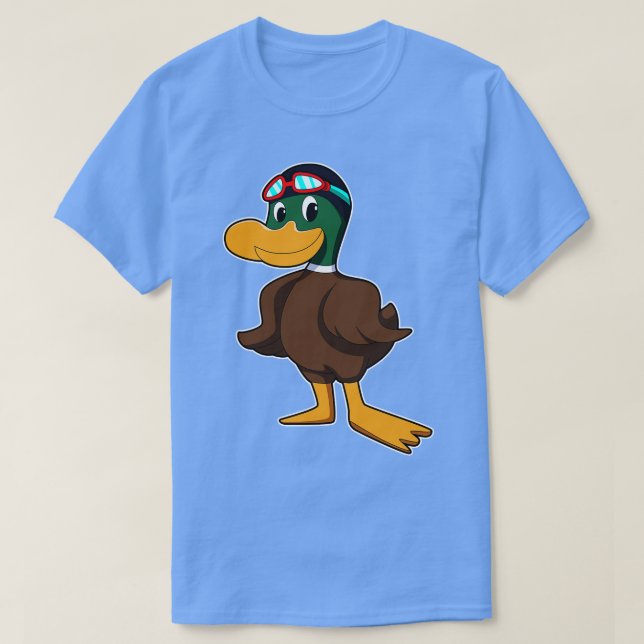 Camiseta Pato de Nadar com óculos de Nadar 2 (Frente do Design)