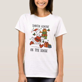 Camiseta Pato de Natal à Solta no Traje de Férias de Natal