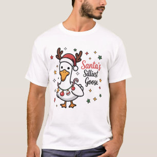 Camiseta Pato de Natal do Papai Noel Bobo Pato Engraçado Fo