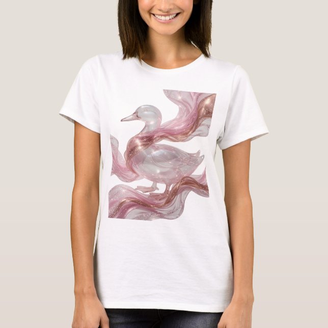 Camiseta Pato de Vidro Prateado Moderno Design Moderno (Frente)