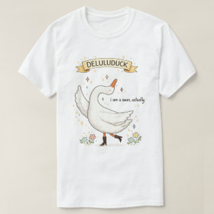 Camiseta Pato Deluluduck Divertido Cisne Adorável Botas Bri