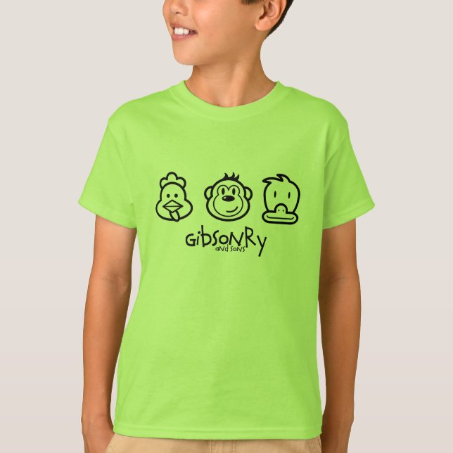 Camiseta pato do macaco da galinha (Frente)