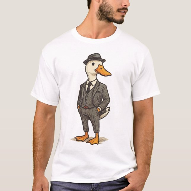 Camiseta Pato Elegante de Terno - Pato Cavalheiro (Frente)