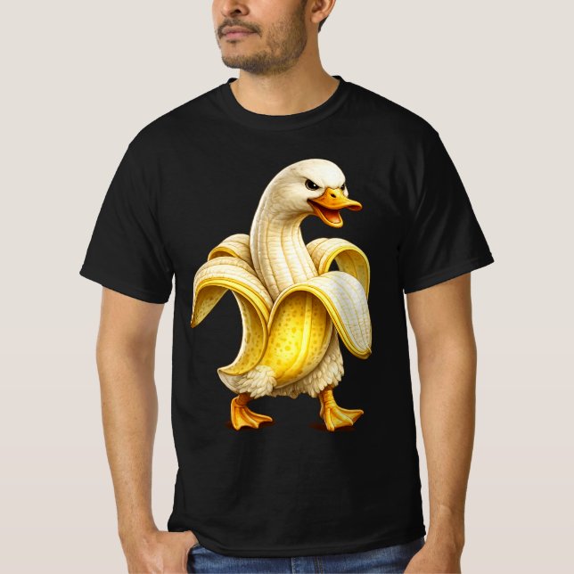 Camiseta Pato em Banana Engraçado (Frente)