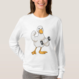 Camiseta Pato em Bodybuilding com Dumbbell