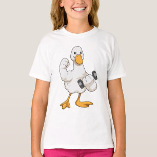 Camiseta Pato em Bodybuilding com Dumbbell