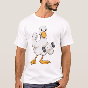 Camiseta Pato em Bodybuilding com Dumbbell