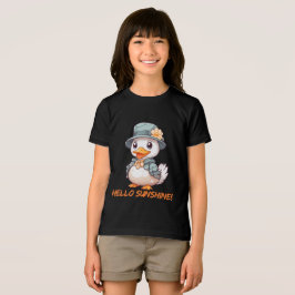 Camiseta Pato Encantador com Chapéu de Flores