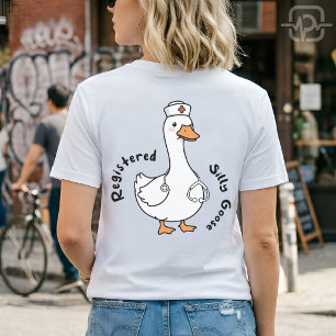Camiseta Pato Enfermeira Divertida Ganso Bobo Registrado Sa