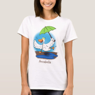 Camiseta Pato engraçado com desenho animado de dança de gua