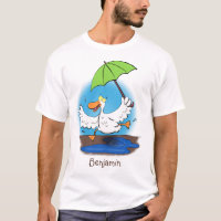 Pato engraçado com desenho animado de dança de gua