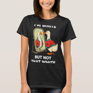 Camiseta Pato engraçado espelho meme branco mas não tão bra