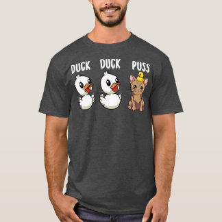 Camiseta Pato Engraçado Gato Pun Homens Mulheres Crianças P
