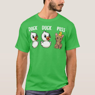 Camiseta Pato Engraçado Gato Pun Homens Mulheres Crianças P
